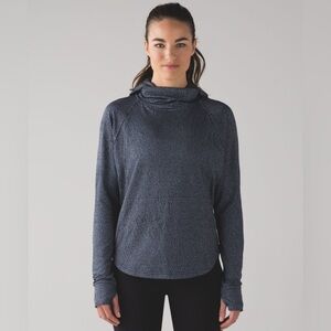 Lululemon Pick Up The Pace Long Sleeve Running Luon Spray Jacquard Denim Black